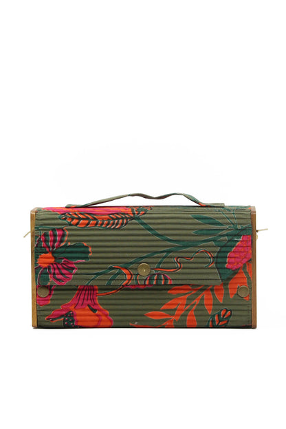 Garden Gala & Solid Pink Box Clutch - Changeable Sleeve